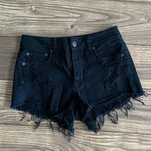 Black jean shorts